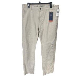 Dockers Alpha Khaki All Seasons Tech Pants Beige 36x34 Slim Fit
